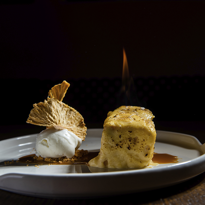 Torrija de crema de orujo y trufa